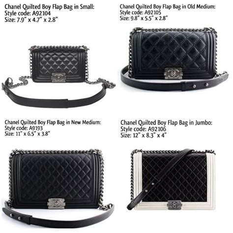 chanel boy bag sizes comparison